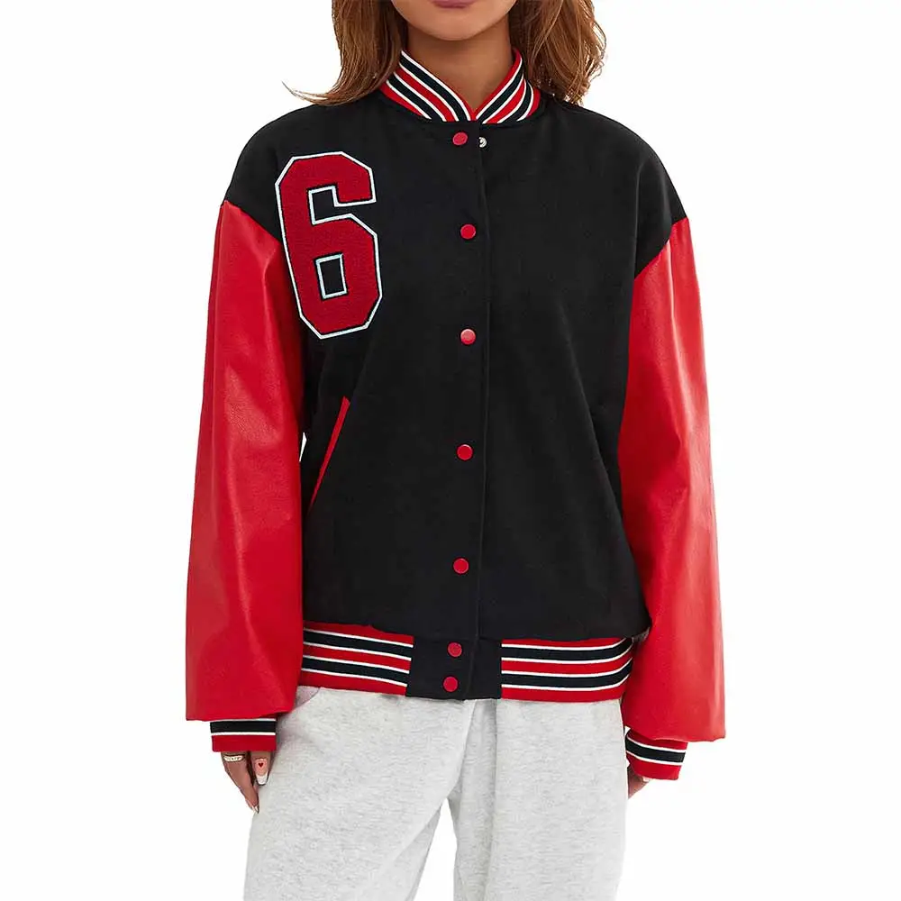Customized Made Girls Varsity jackets With Full Sleeves Plus Size Wholesale Stylish Baseball Jackets