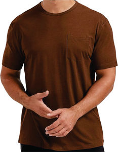 Camisetas de algodón suave Ringer para hombre, camiseta informal transpirable y cómoda con bolsillo práctico para mujer - Product Image 1