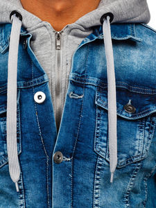 Fabricant professionnel conception personnalisée coupe parfaite prix bas logo personnalisé meilleure vente vestes en jean pour hommes Service OEM - Product Image 5