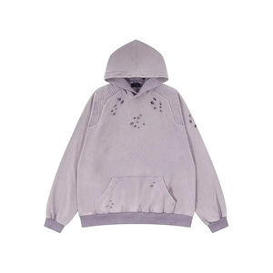 Men's <b>Distressed</b> Hoodie 100% Cotton Acid Wash Streetwear Style <b>Top</b> Product with 3D Embroidery Reasonable Price Winter <b>Top</b> - Product Image 1