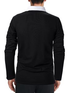 Polos de LICRA de poliéster con estampado bordado personalizado, uniformes deportivos transpirables de secado rápido, polos de trabajo corporativo para hombres - Product Image 5