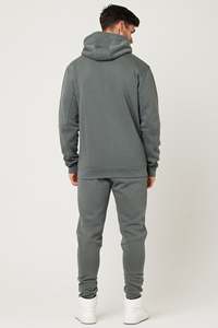 Custom Oversized Hoodie Jogger Set For Men Trendy Cargo Sweatpants Tracksuit Breathable Boxy Fit With Zipper & Paint <b>Detail</b> - Product Image 2