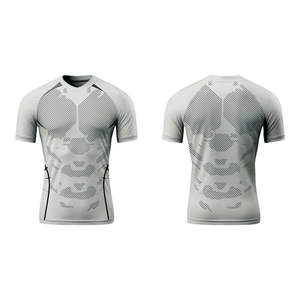 Logo personnalisé Manches complètes Protection contre les éruptions cutanées à séchage rapide Vêtements de sport de compression Matériel d'entraînement de gymnastique MMA Polyester/Spandex - Product Image 1