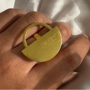 Fashionable Vintage Brass <b>Ring</b> 18K Gold Plated Children's Gemstone Claw Inlay Statement Wings Style Gift - Product Image 1