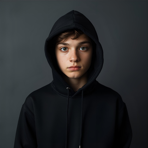 Sweat-shirt à capuche en polaire polyester/nylon brodé pour garçons, pour enfants, avec coupe confortable et options de marque privée OEM/ODM - Product Image 3