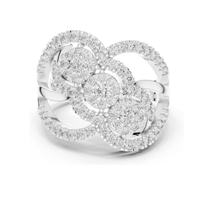 Anillo de 3 Piedras con Diamante de Laboratorio de 0.99 CT para Mujer, Claridad VVS-VS EF, Oro de 18KT, 14KT, 10KT y Plata 925, Oro Rosa, Amarillo, Blanco - Product Image 3