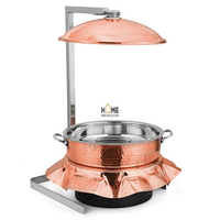 Luxe fantastique exclusif avec couleur grise et rose en acier inoxydable multi-niveau supérieur service de chauffe-plat pour la cuisine