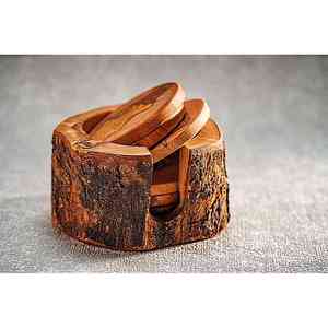 Posavasos de madera de nogal hechos a mano, decoración única bordada para el hogar, calidad de exportación India personalizada - Product Image 5