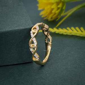 Nueva llegada IGI certificado VVS laboratorio cultivado diamante chapado en oro 925 Plata infinito anillo de bodas banda para mujer joyería mayorista - Product Image 5