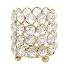 Support votif rond de lampe de thé de table en métal et cristal de luxe pour mariage fête de vacances lumière décor bougie votive - Product Image 6