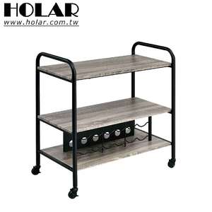 Holar-estante de madera hecho en Taiwán, 3 niveles, para restaurante, Hotel, servicio, Bar, carrito con estante para vino - Product Image 1