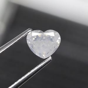 0,74 Ct Fancy White Diamond Heart Custom Dream Anillo de compromiso Joyería con corte brillante modificado Diamante suelto natural - Product Image 4