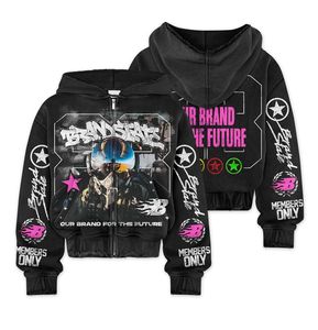 Sudaderas con capucha de gran tamaño lavadas con ácido de alta calidad personalizadas 2026 con logotipo serigrafiado Diseños de personalización Ajuste relajado - Product Image 4