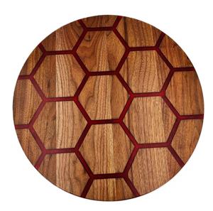 Planche de service réversible en résine et bois d'acacia en forme de football Planche à fromage en bois Artisanat - Product Image 4