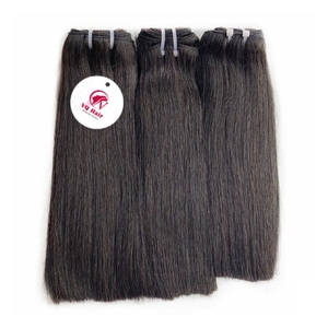 Extensiones de cabello vietnamita negro recto de hueso más vendido, máquina Remy virgen de extremo completo, trama doble, Color más claro, solo rápido - Product Image 3