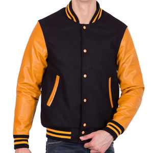 Chaqueta de Poliéster con Cierre para Hombre, Bombardero de Béisbol Universitario con Bolsillos y Botones, Novedad - Product Image 1