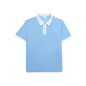 Polo de golf para hombre de secado rápido con cremallera y bolsillo, con tela de secado rápido, diseño personalizado y logotipo. - Product Image 1