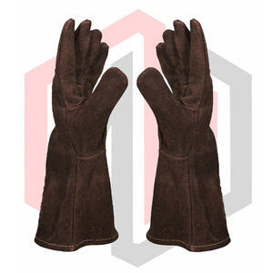 Gants de soudage super résistants à la chaleur, 11 oz, cuir épais brun foncé, 16 pouces, antistatiques, résistants aux déchirures, sans silicone, équipement de sécurité - Product Image 5