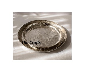 Aluminium Silver Color Serving <b>Chocolate</b> Platter Set Of Two Different Sizes Serving Platter At Cheap Prices - Product Image 1