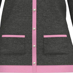 Cardigan en acrylique gris AKA hiver, couleur personnalisée et broderie, pull tricoté pour sororité, université, collège, unisexe - Product Image 4