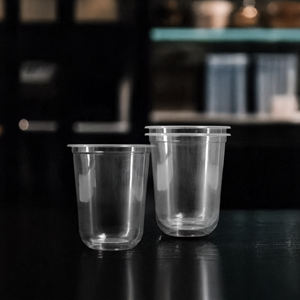 Quang Quan 95mm gobelets en plastique transparent jetables 16oz/24oz tasses à boissons à paroi unique pour jus café thé - Product Image 4