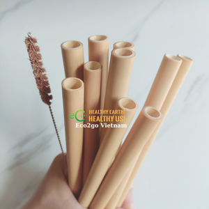 Pajitas de bambú vietnamitas de alta calidad, el precio más barato, logotipo grabado con láser, 15/20cm, pajitas reutilizables - Product Image 1