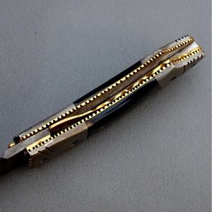 Cuchillo de Bolsillo Jexmoo OEM Personalizado, Hecho a Mano, Multifuncional, de Acero de Damasco, con Espiga Recta, de 7 Pulgadas, con Funda de Cuero, Regalo de Aniversario - Product Image 2