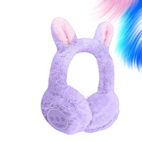 Casque sans fil YN pour femmes, mignon, en peluche, chaud, avec oreilles de lapin, casque sans fil BT, écouteurs de haute qualité