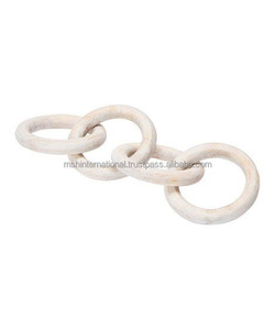 Boho Decorative <b>Wood</b> Chain Link and <b>Bead</b> Garland Set Natural Hand Carved <b>Wood</b> Chain Aesthetic Modern Farmhouse Decor Set - Product Image 4