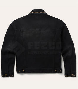 แจ็คเก็ตยีนส์ผู้ชายแบบมีฮู้ดกันน้ำสำหรับกิจกรรมกลางแจ้ง พร้อมโลโก้ด้านหน้า แขนยาว ผลิตจากโรงงาน สินค้ามาใหม่ - Product Image 3