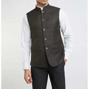 Matériau de toile respirant confortable Prix attractif pour l'automne Vêtements d'extérieur Vente chaude Gilet de mariage pour hommes sur mesure - Product Image 1