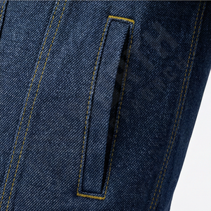 Veste en jean marine solide de haute qualité pour homme, réversible, avec tissu respirant personnalisé sur le devant, style classique à boutons, pour l'hiver - Product Image 5