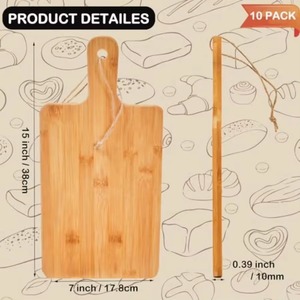 Planche à découper en bambou avec poignée intégrée et trou de suspension, écologique, forme rectangulaire, passe au lave-vaisselle - Product Image 4