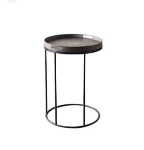 Modern Luxury Round Coffee Table Set Living Room Furniture with Wooden Top and Iron Frame <b>Home</b> Furniture Metal Material - Product Image 5