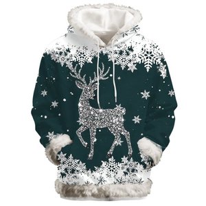 Sweat-shirts unisexes de Noël 2025 – Pulls tendance doublés polaire, fermeture éclair numérique, décontractés, doux et chauds pour l'hiver - Product Image 2