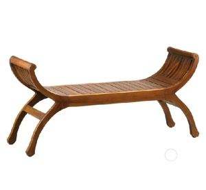 Chaise de restaurant en teck faite à la main, banc en bois, style balinais, chaise de salle à manger pour café en plein air, hôtel - Product Image 1