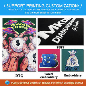 Vente en gros sweat à capuche personnalisé avec impression bouffante brodée pour hommes 420gsm 100% coton lourd oversize vintage en éponge lavée sweats à capuche unisexe - Product Image 6