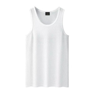 Débardeur de sport pour homme, léger, à séchage rapide, 100% polyester, logo personnalisé en gros, décontracté d'été, col rond, découpe des bras tombants, tissé - Product Image 5