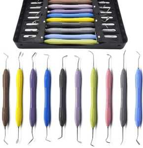 Détartreurs dentaires enduits de silicone 10 pièces Instruments de remplissage manuels avec boîte Produits chirurgicaux pour la dentisterie - Product Image 1