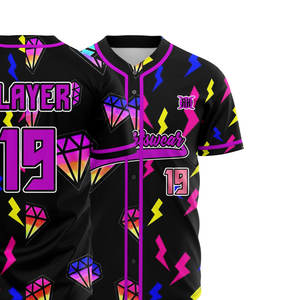 Ropa deportiva de béisbol y softbol para jóvenes de calidad superior, uniformes de jersey con botones personalizados, camiseta de nuevo diseño, precio de talla grande para jugadores - Product Image 2