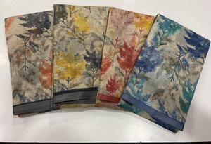 Sari azul de lino estampado de peso ligero para uso regular informal a juego con blusa elegante, ropa de Sari para mujer y niña más vendida - Product Image 4