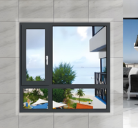 Ventanas Abatibles de Aluminio para Tiendas, Ventanas Comerciales de Exhibición, Ventanas Abatibles de Vidrio Grande para Comercios Minoristas