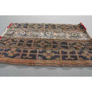 Alfombra Vintage, Alfombra Turca Pequeña de 2,7x4 pies, Alfombra Oriental Negra y Roja - Product Image 3