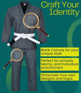 Knockout Fight Gear Ultra Light Brazilian Jiu Jitsu Gi para hombres y mujeres preencogido tela que absorbe el sudor característica elástica Grappling Gi - Product Image 5