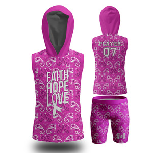 Uniformes personnalisables de sensibilisation au cancer grande taille pour filles 100% ensembles de polyester 7on7 drapeau football uniforme de compression respirant - Product Image 6