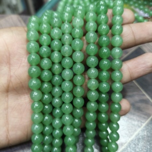 Collar de Plata de Ley con Cuentas de Amatista Verde Natural Genuina de 8 mm, Collar con Piedras Preciosas de Cristal Curativo, Joyería para Regalo de Boda - Product Image 1