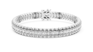 สร้อยข้อมือเทนนิสเงินแท้ 925 ได้รับการรับรองจาก IGI ประดับเพชรทรงมรกตสุดหรู ผลิตในห้องปฏิบัติการด้วยเทคนิค CVD สีขาวทอง ดีไซน์หรูหรา เหมาะเป็นของขวัญแต่งงานสำหรับเธอ ทันสมัย - Product Image 5