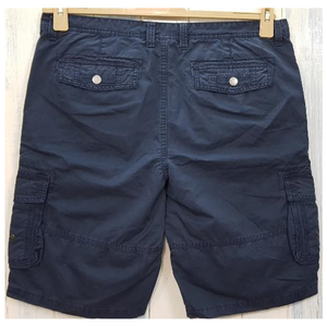 Shorts chino décontractés pour hommes 100% coton sergé Tissus fins avec poche à rabat cargo et braguette zippée Lavés - Product Image 2
