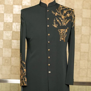 New Elegant and Beautiful Zari Embroidery Sherwani with <b>Pant</b> Dress Matching Shoe for Weddings Parties Plus Size Wedding Suit - Product Image 1
