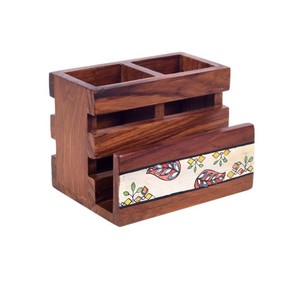 La mejor venta de servilleteros de madera, soporte para utensilios para cocina, encimera, restaurante, precio barato - Product Image 1